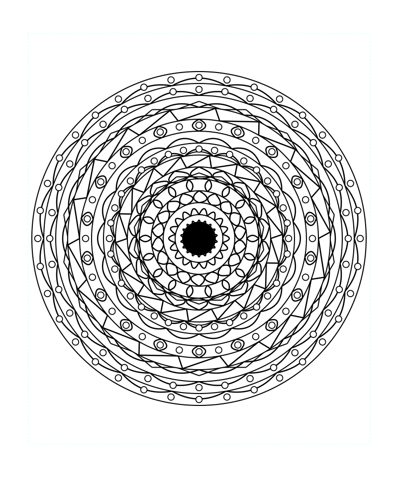 Lotus Geometry Mandala Decorative Art Coloring Page