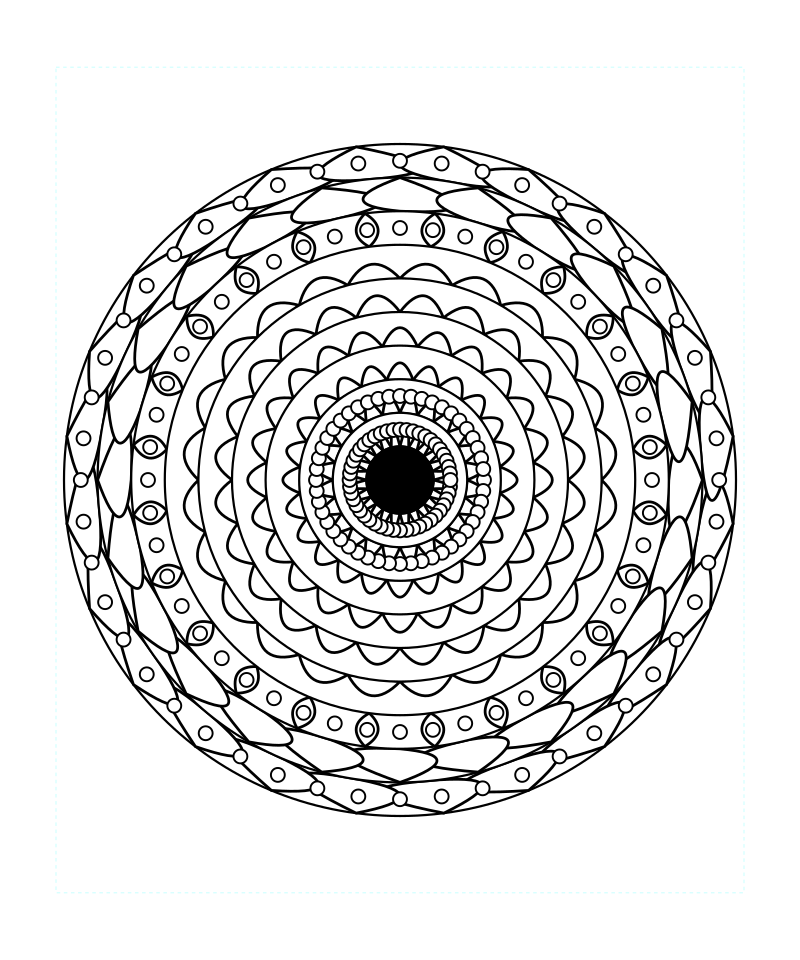 Lotus Geometry Mandala Detailed Pattern Coloring Page