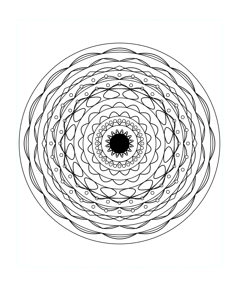 Lotus Geometry Mandala Intricate Line Coloring Page