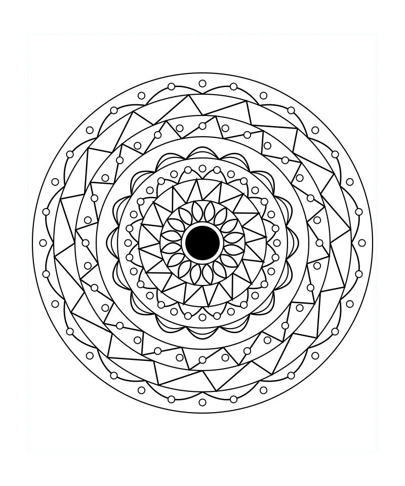 Lotus Geometry Mandala Pattern Coloring Page For Adults