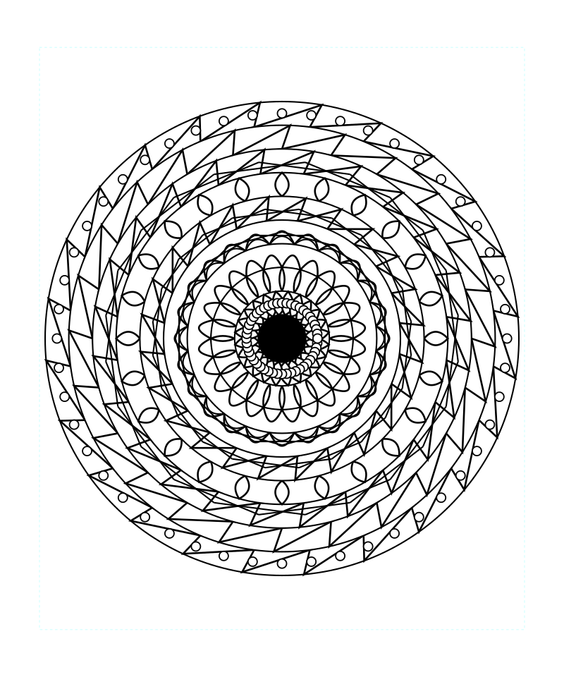 Lotus Geometry Mandala Radial Symmetry Coloring Page