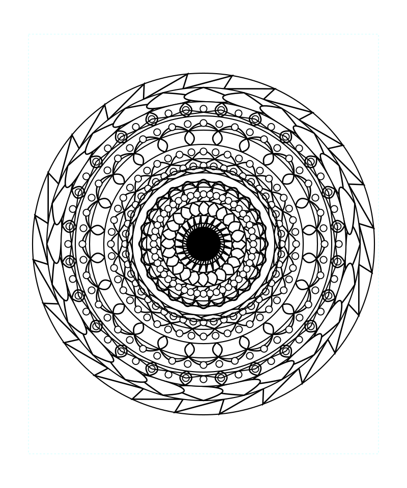 Lotus Sacred Geometry Mandala Adult Coloring Page Svg