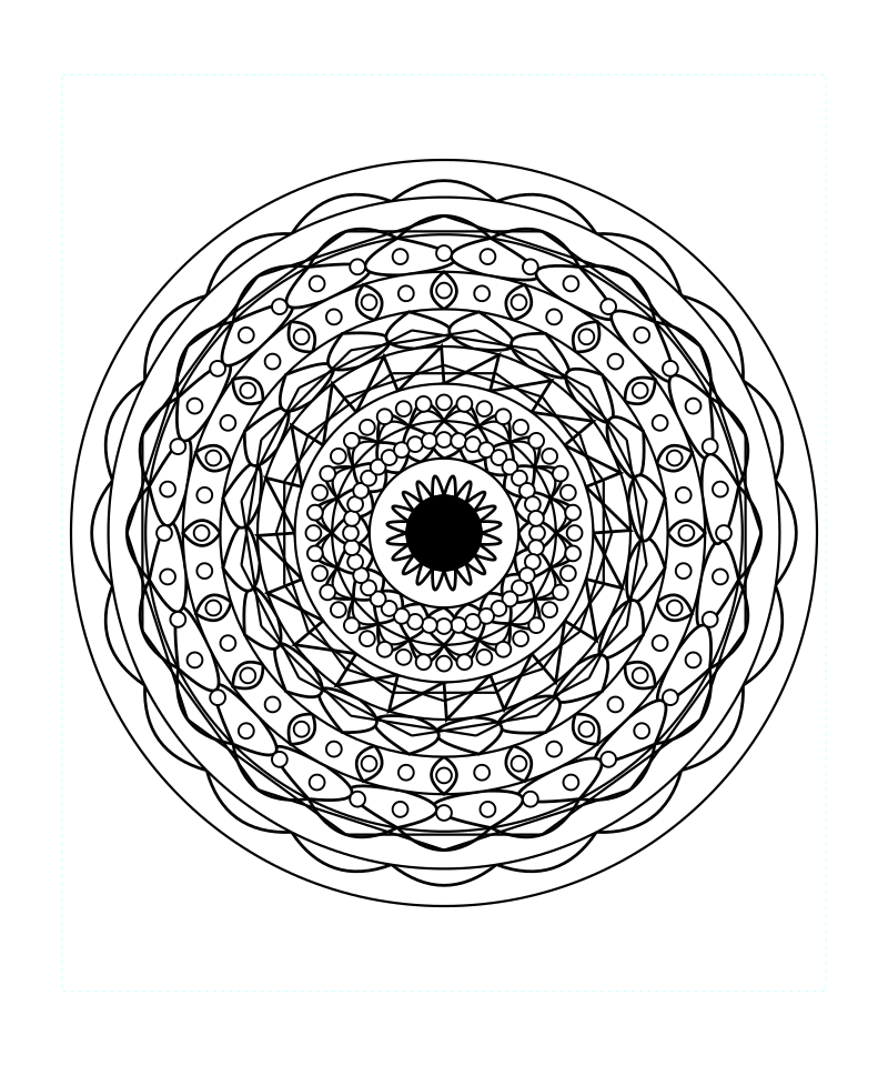 Lotus Sacred Geometry Mandala Detailed Coloring Page Free Printable