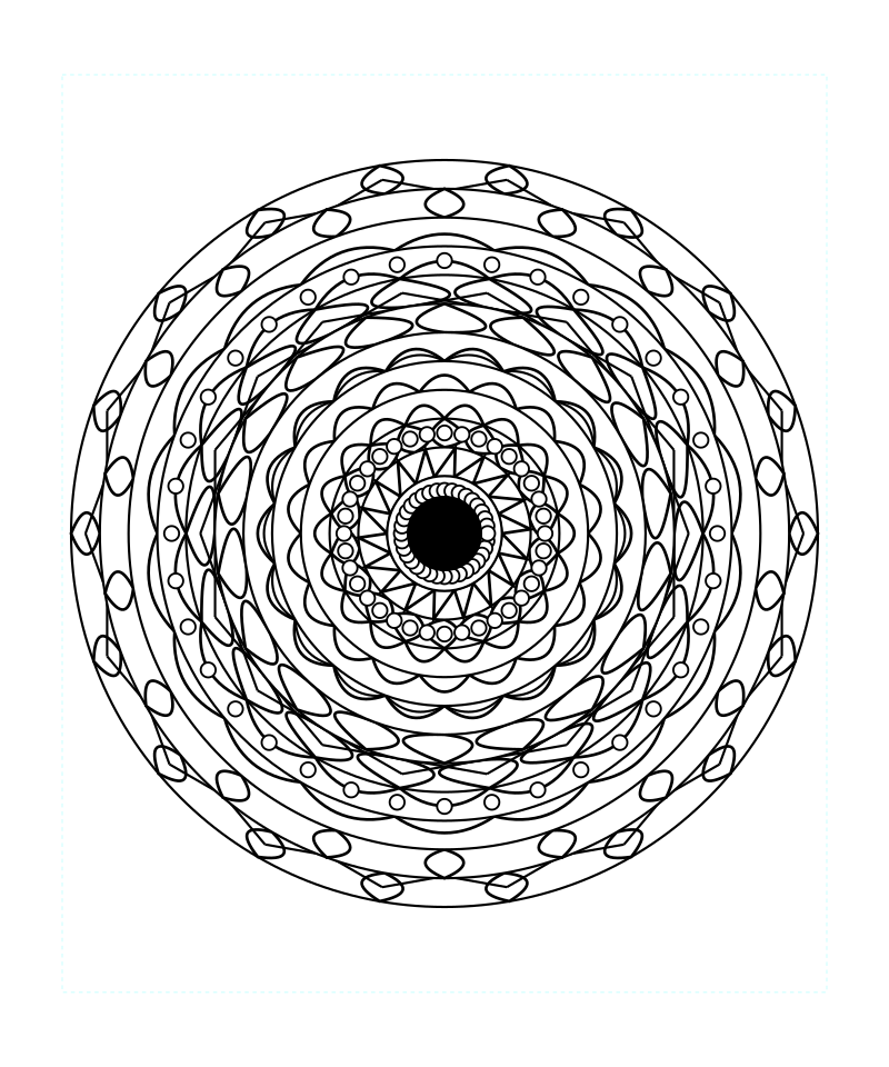 Lotus Sacred Geometry Mandala Detailed Coloring Page