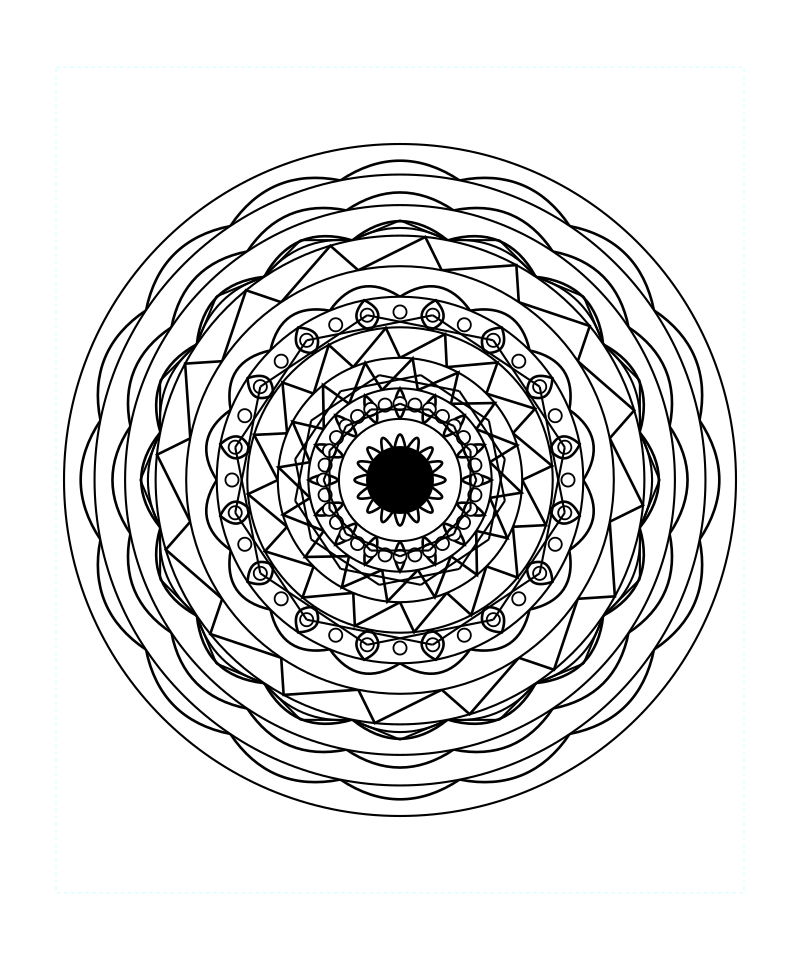 Lotus Sacred Geometry Mandala Intricate Adult Coloring Page