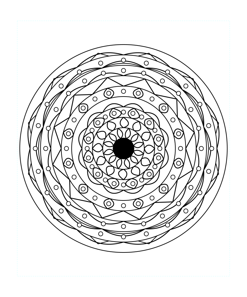 Lotus Sacred Geometry Mandala Relaxation Coloring Page Printable