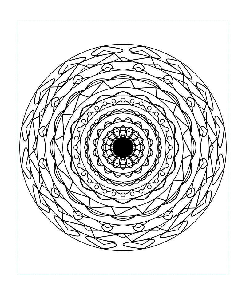Lotus Sacred Geometry Mandala Relaxing Coloring Page