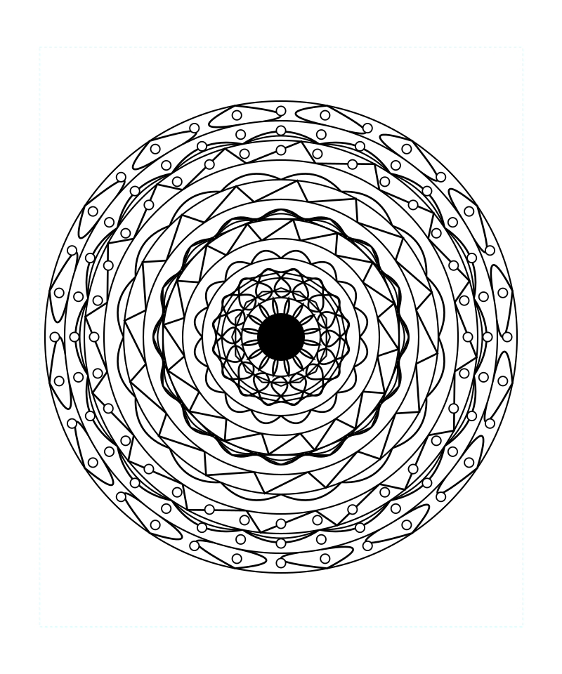 Lotus Sacred Geometry Mandala Stress Relief Coloring Page Printable