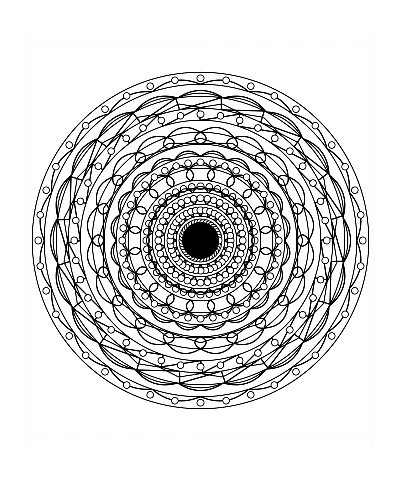 Lotus Sacred Geometry Mandala Stress Relief Coloring Page