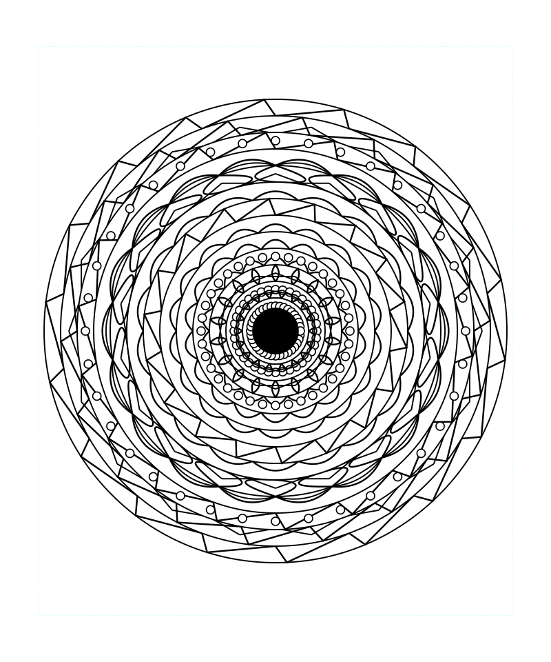 Lunar Sacred Geometry Mandala Coloring Page