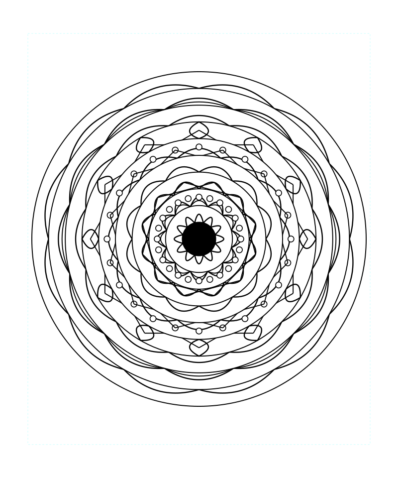 Mandala Sacred Geometry Detailed Coloring Page