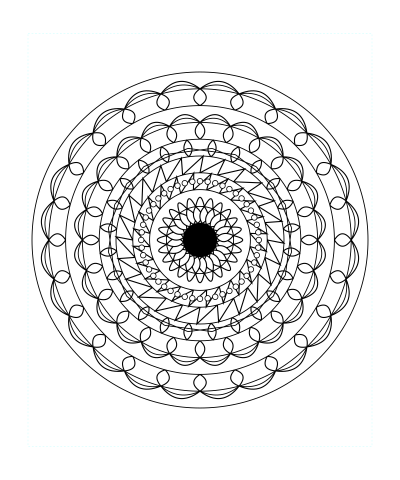 Mandala Sacred Geometry Mindfulness Coloring Page