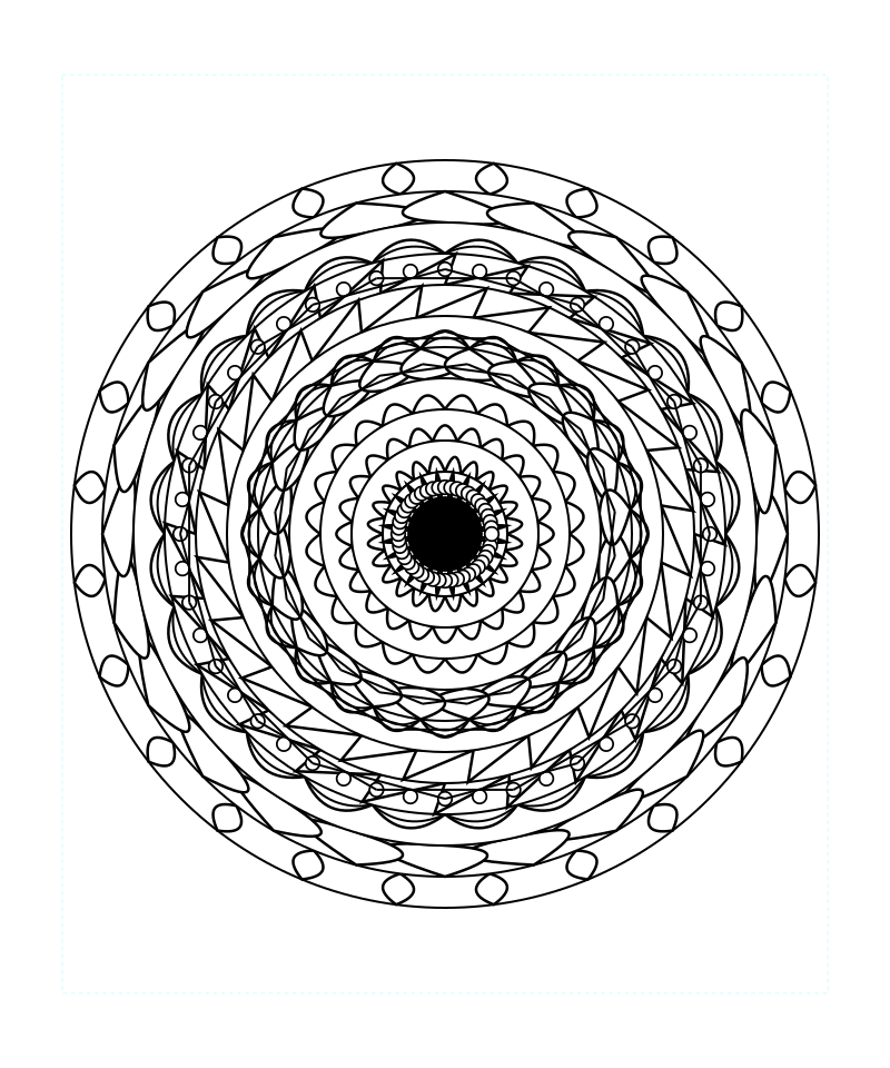 Mandala Sacred Geometry Printable Coloring Page Svg