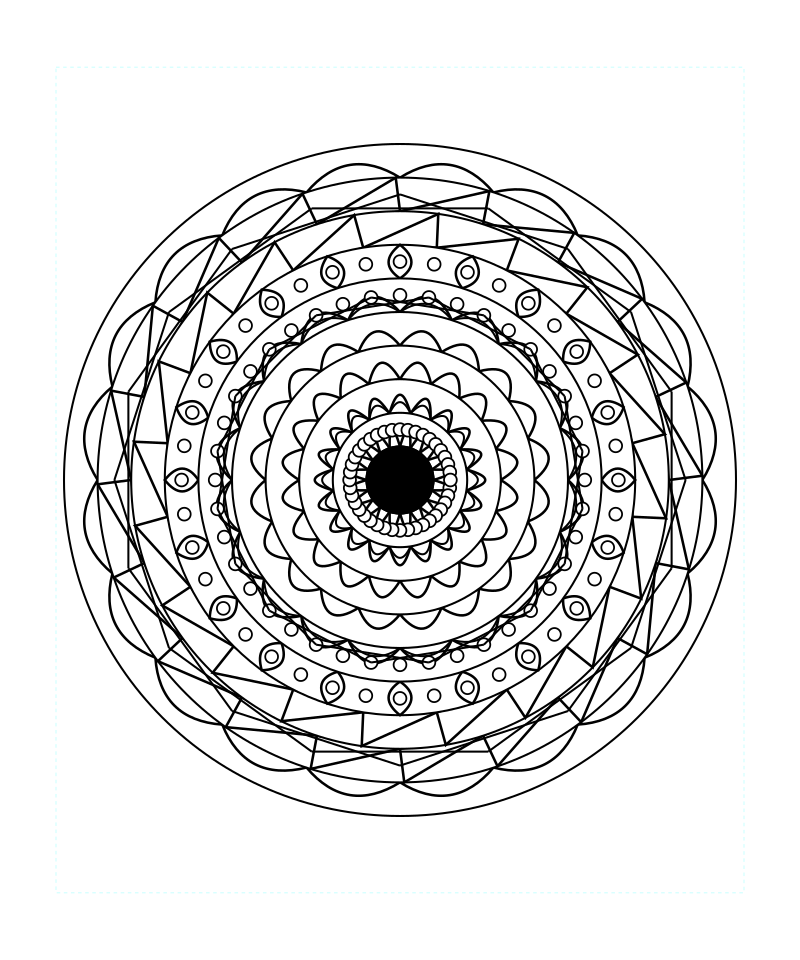 Mandala Sacred Geometry Stress Relief Coloring Page