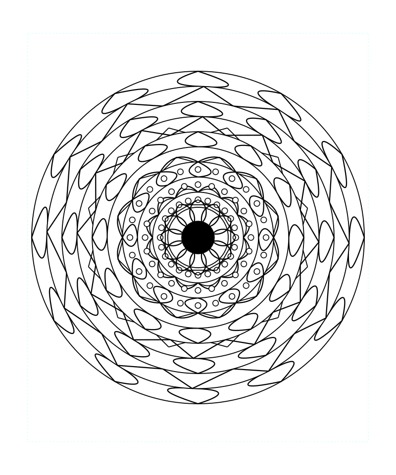 Meditative Mandala Geometry Coloring Page For Relaxation