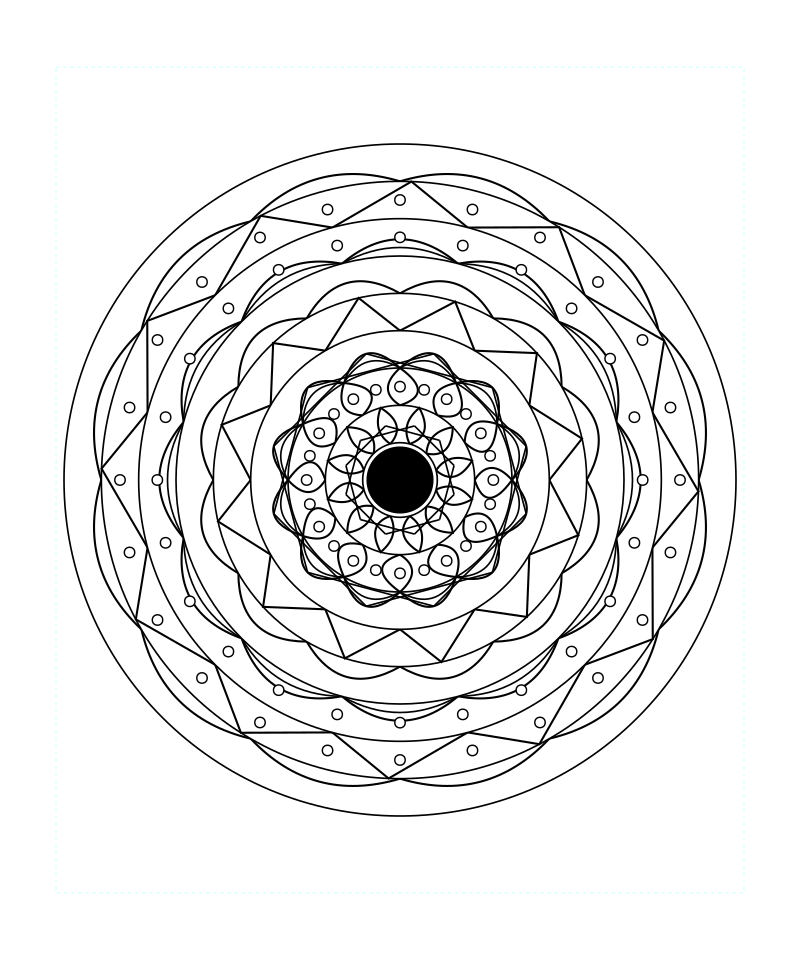 Meditative Sacred Geometry Mandala Coloring Page