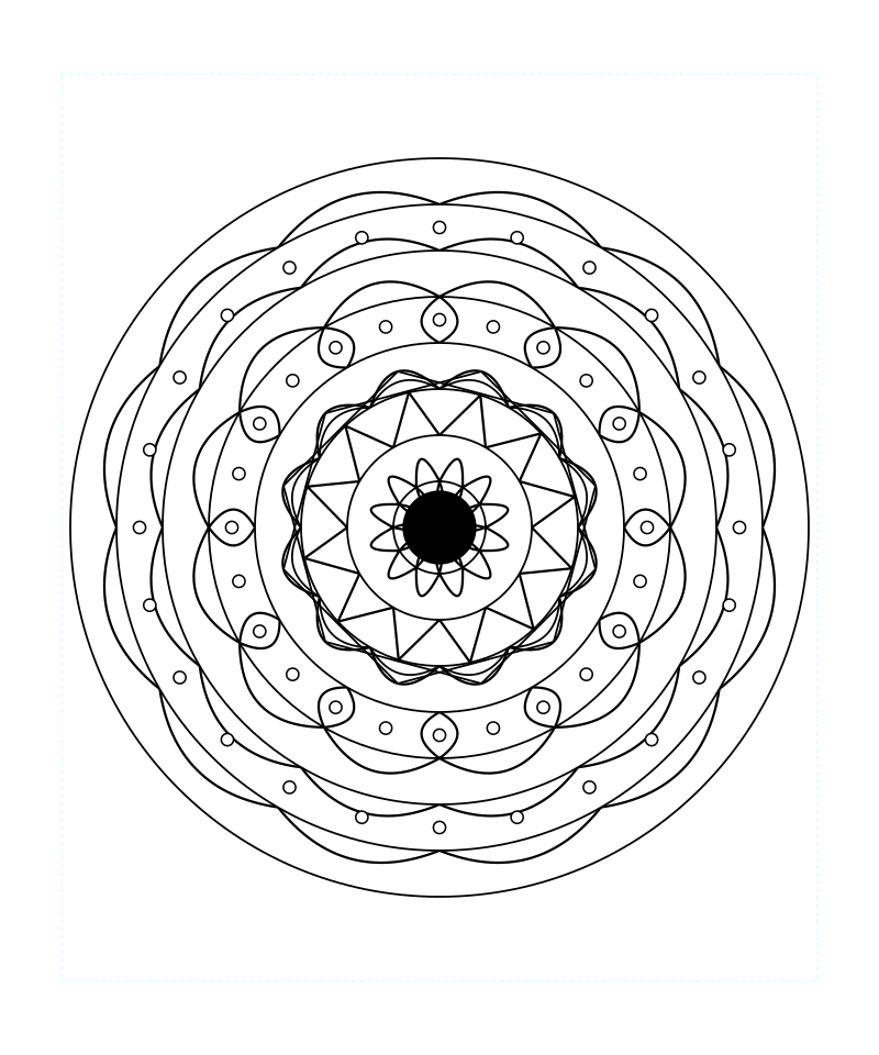 Mystic Flower Sacred Geometry Mandala Coloring Page