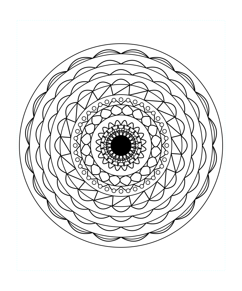 Mystic Sacred Geometry Mandala Coloring Page