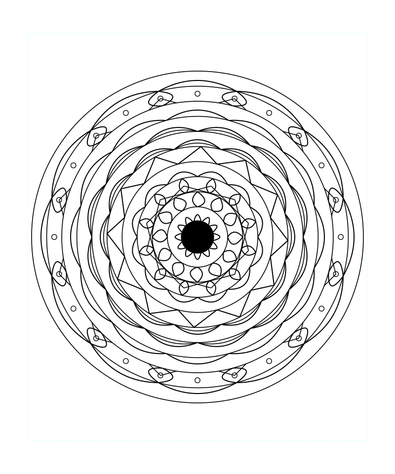 Peaceful Sacred Geometry Mandala Coloring Page