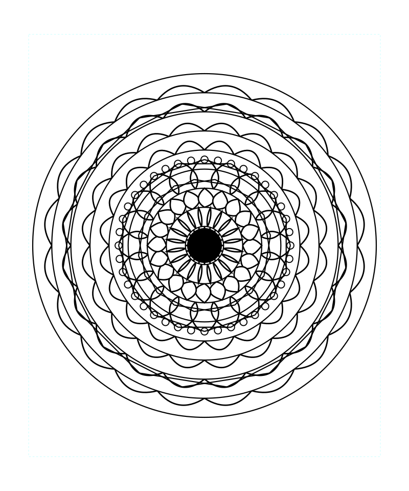 Petal Sacred Geometry Mandala Coloring Page