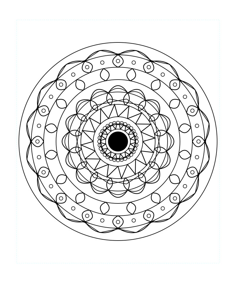 Printable Sacred Geometry Mandala Coloring Page For Meditation