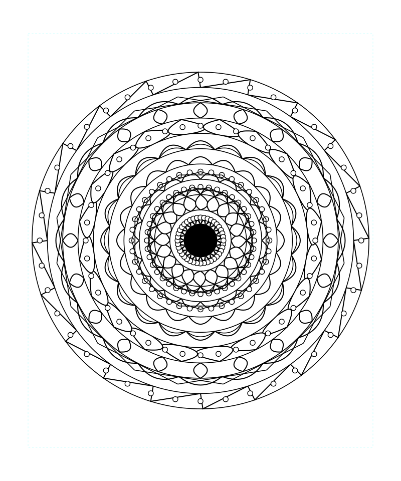 Printable Sacred Geometry Mandala Detailed Coloring Page Svg