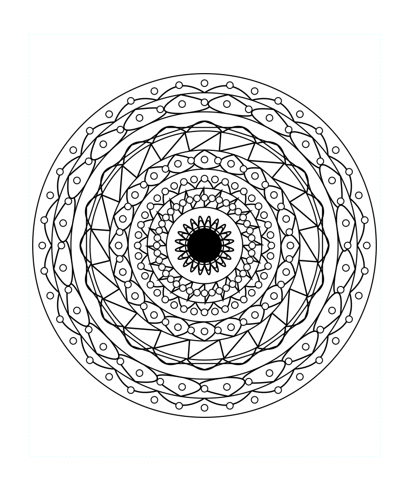 Printable Sacred Geometry Mandala Intricate Adult Coloring Page