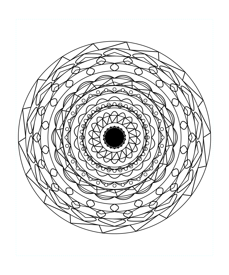 Printable Sacred Geometry Mandala Mindful Coloring Page