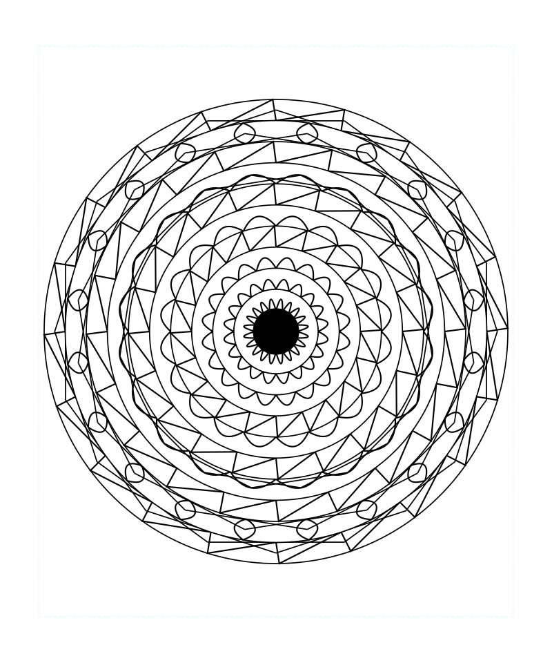 Printable Sacred Geometry Mandala Mindfulness Coloring Page