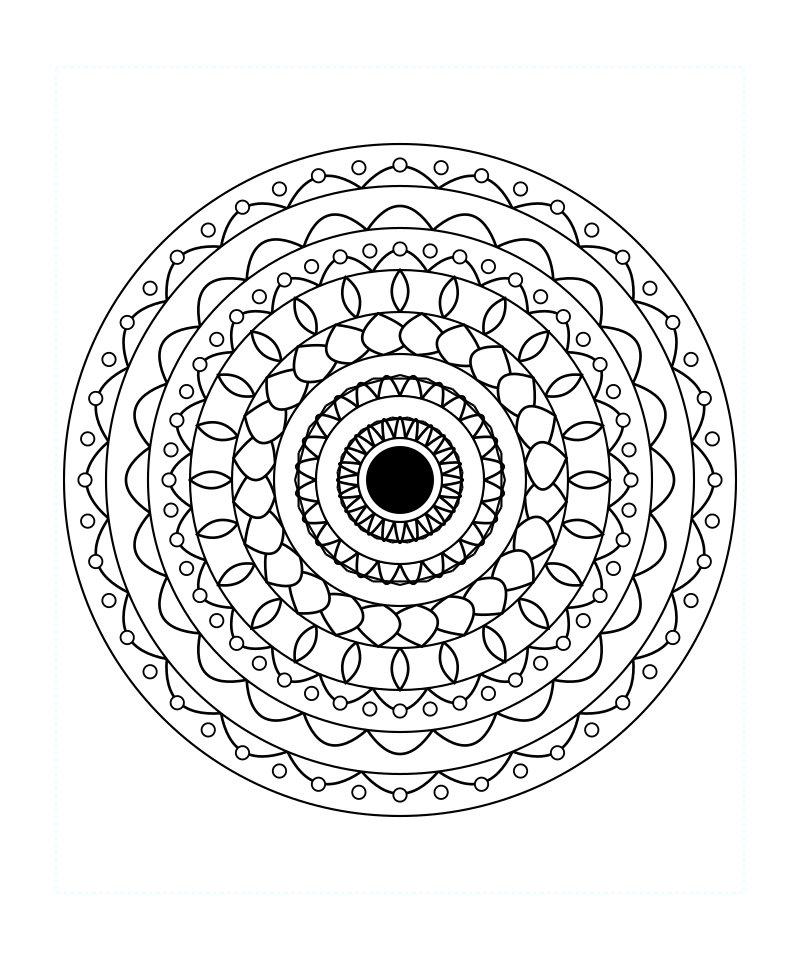 Printable Sacred Geometry Mandala Relaxing Coloring Page