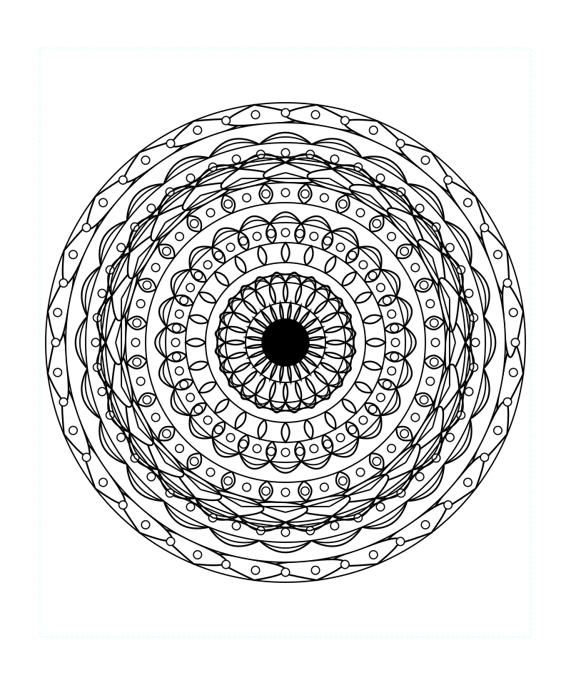 Printable Sacred Geometry Mandala Stress Relief Coloring Page