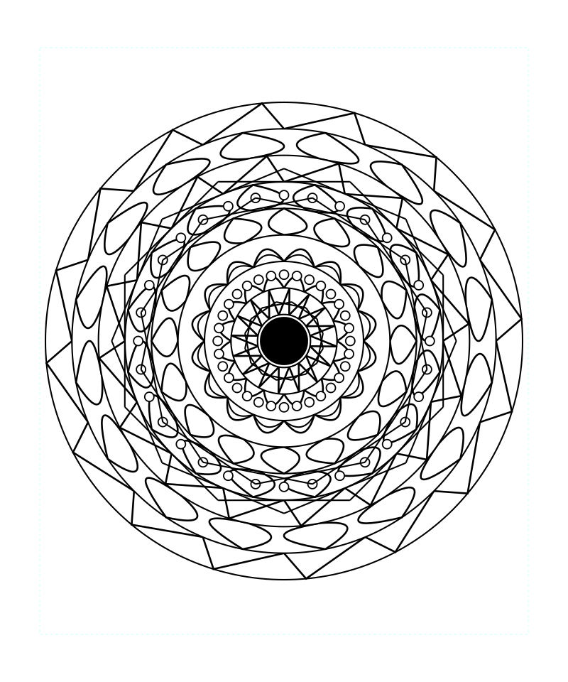 Printable Sacred Geometry Mandala Therapy Coloring Page
