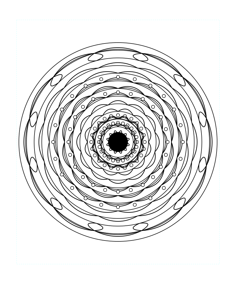 Radiant Aura Geometry Mandala Coloring Page