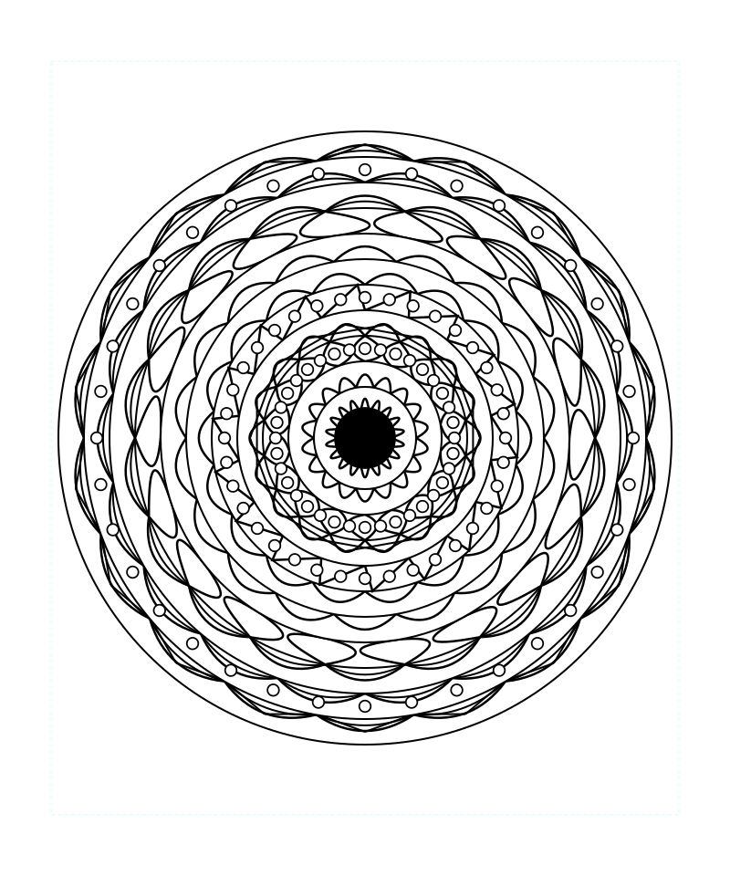 Radiant Floral Geometry Mandala Coloring Page