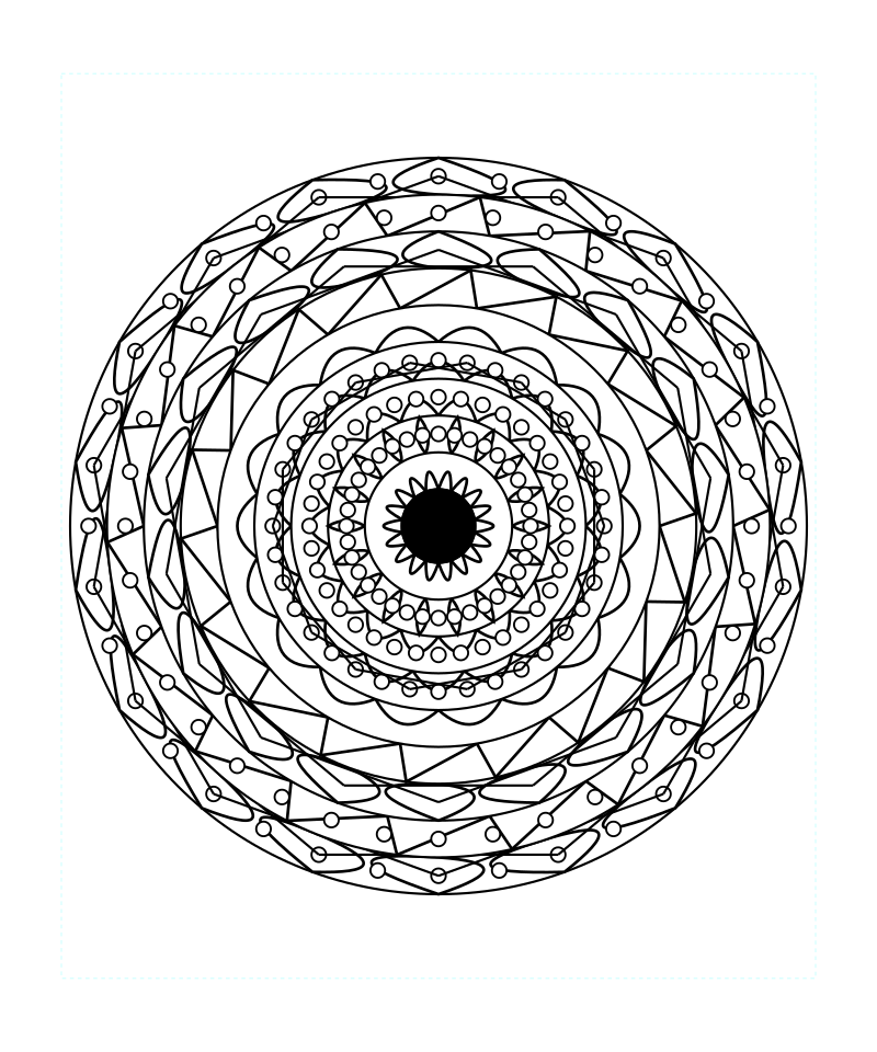 Radiant Galaxy Geometry Mandala Coloring Page