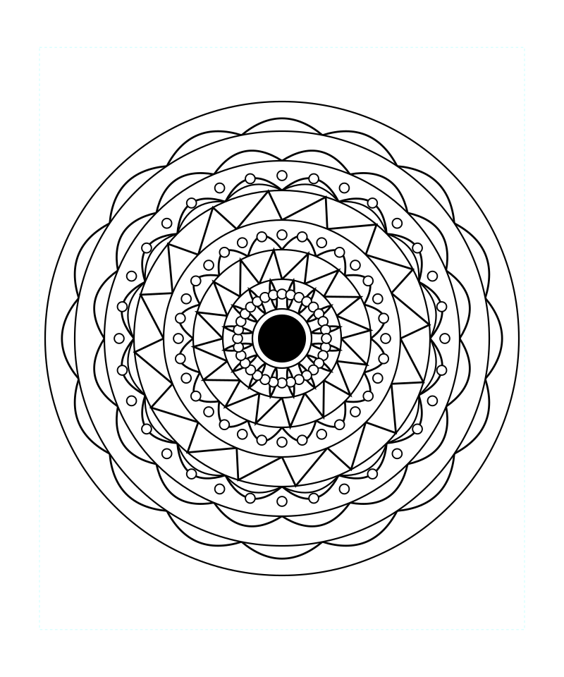 Radiant Harmony Geometry Mandala Coloring Page