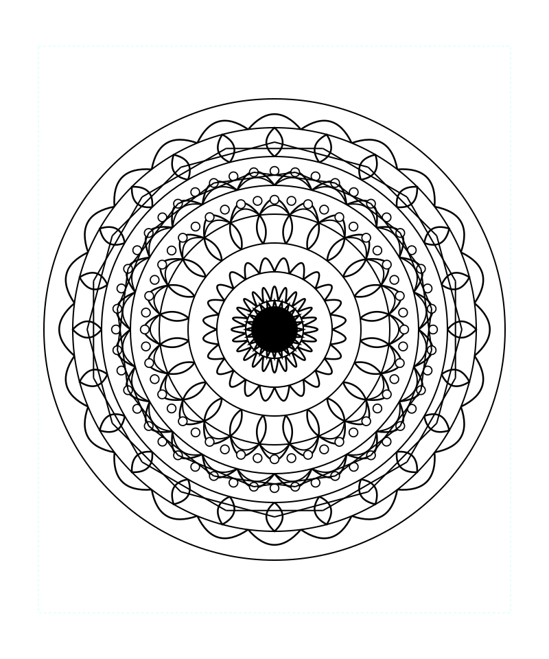 Radiant Lotus Geometry Mandala Coloring Page