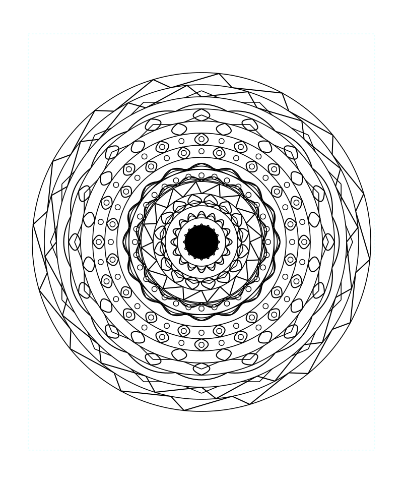 Radiant Mystic Geometry Mandala Coloring Page