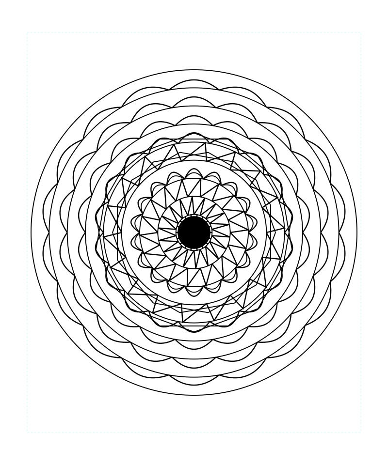 Radiant Serenity Geometry Mandala Coloring Page