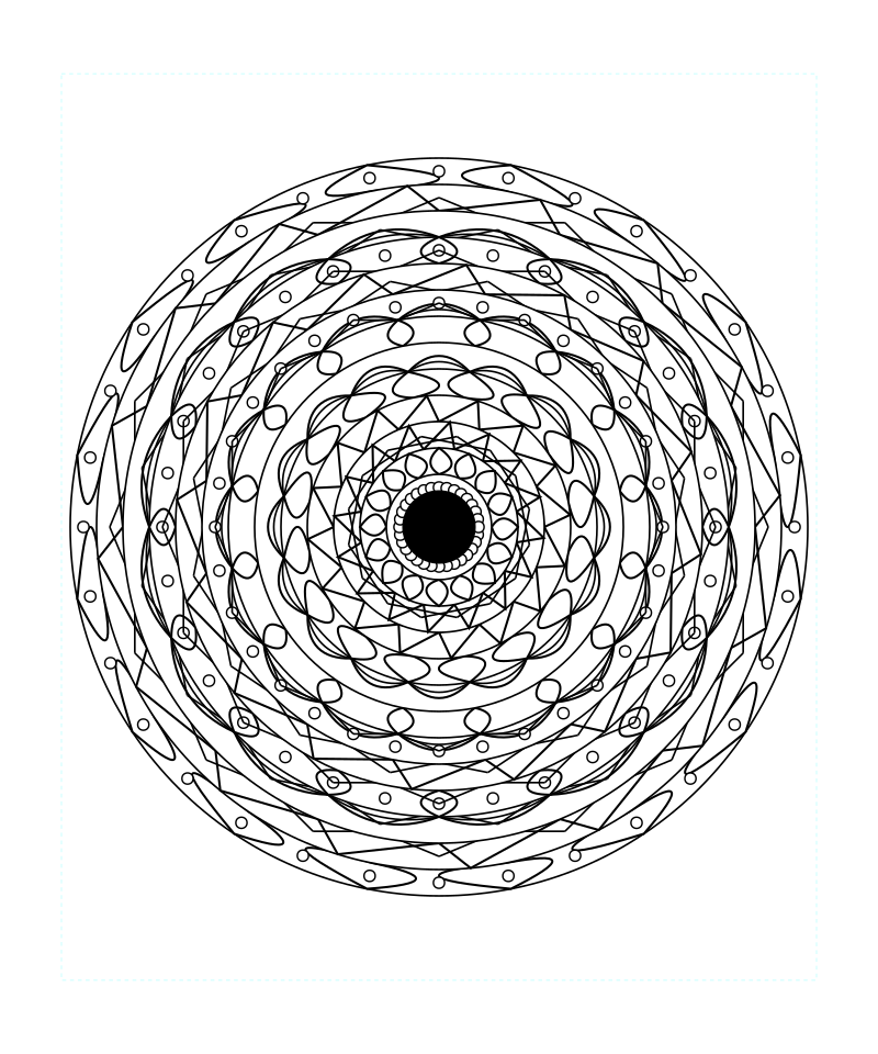 Radiant Temple Geometry Mandala Coloring Page