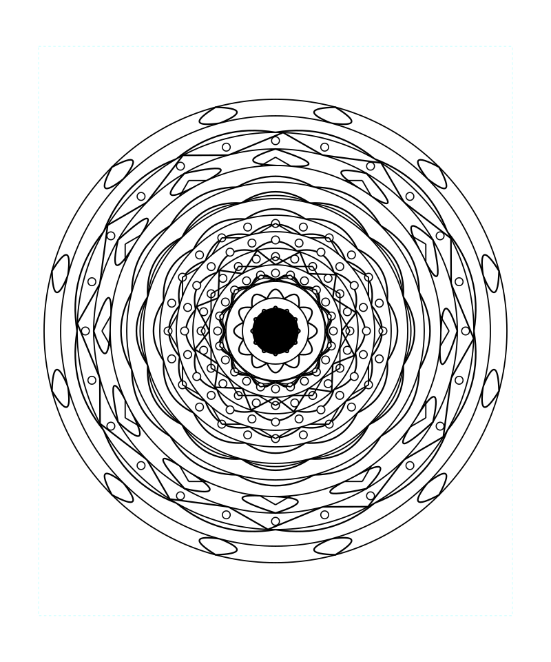 Radiant Zen Geometry Mandala Coloring Page
