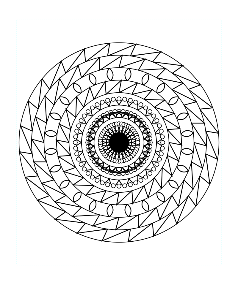 Relaxation Mandala Geometry Coloring Page For Adults