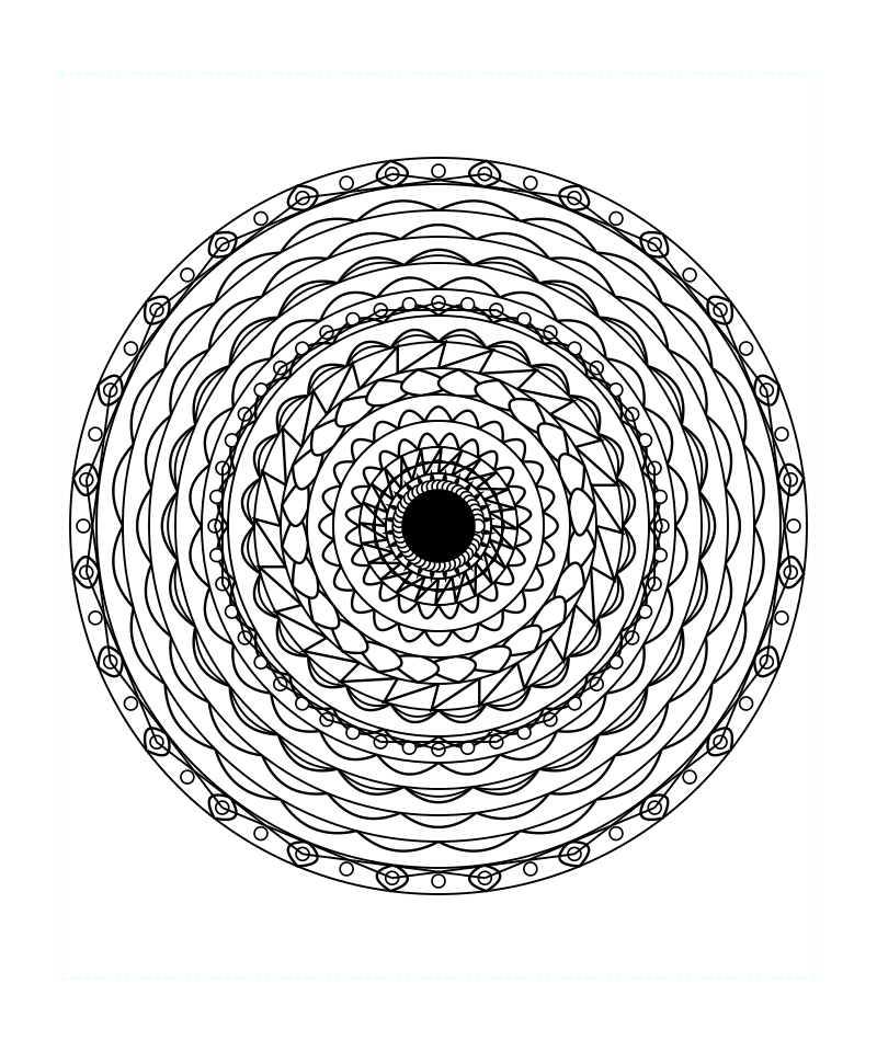 Sacred Aura Flower Mandala Coloring Page