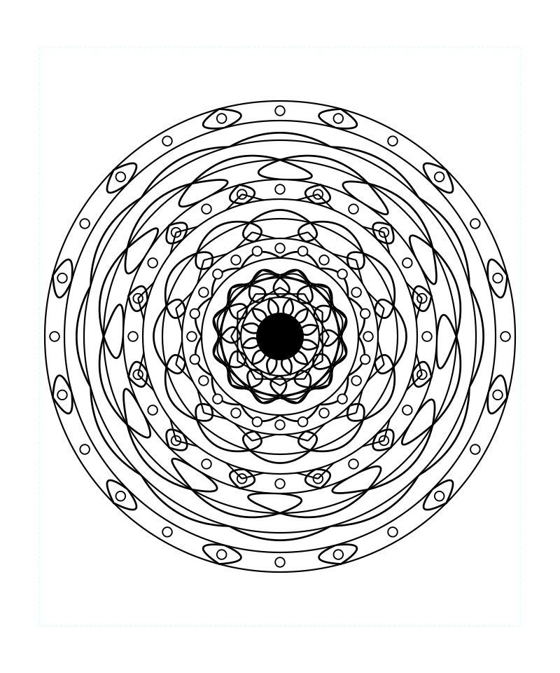 Sacred Aura Geometry Mandala Coloring Page
