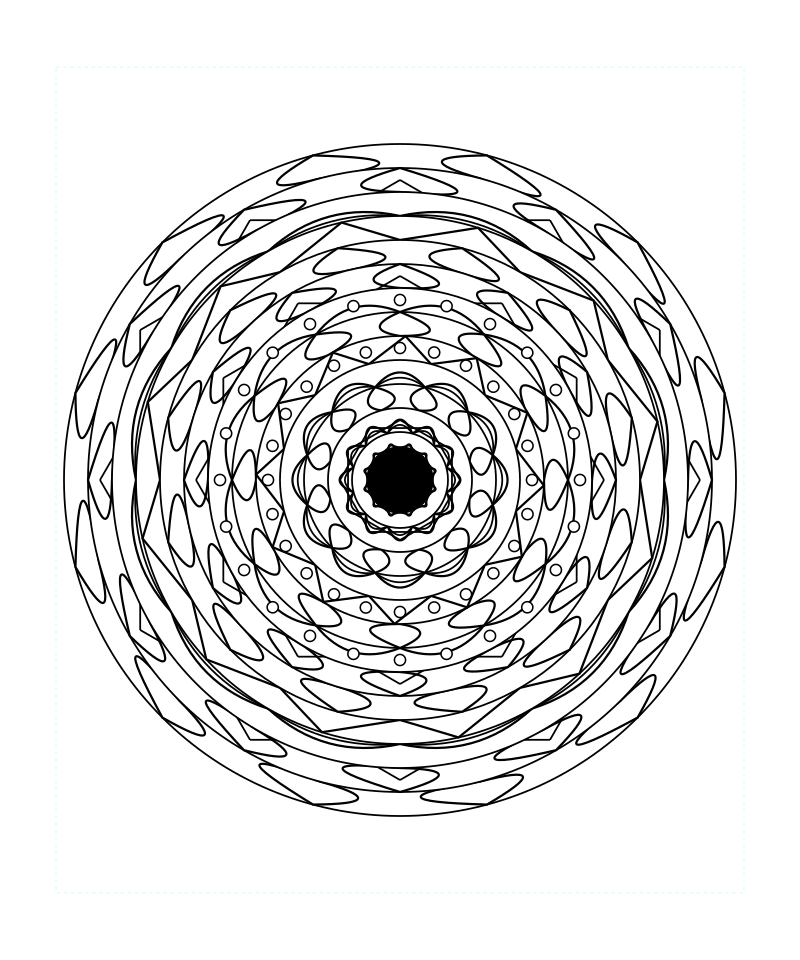 Sacred Aura Geometry Pattern Coloring Page