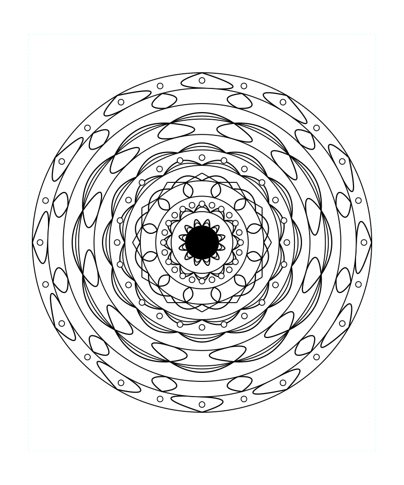 Sacred Aura Symmetry Mandala Coloring Page
