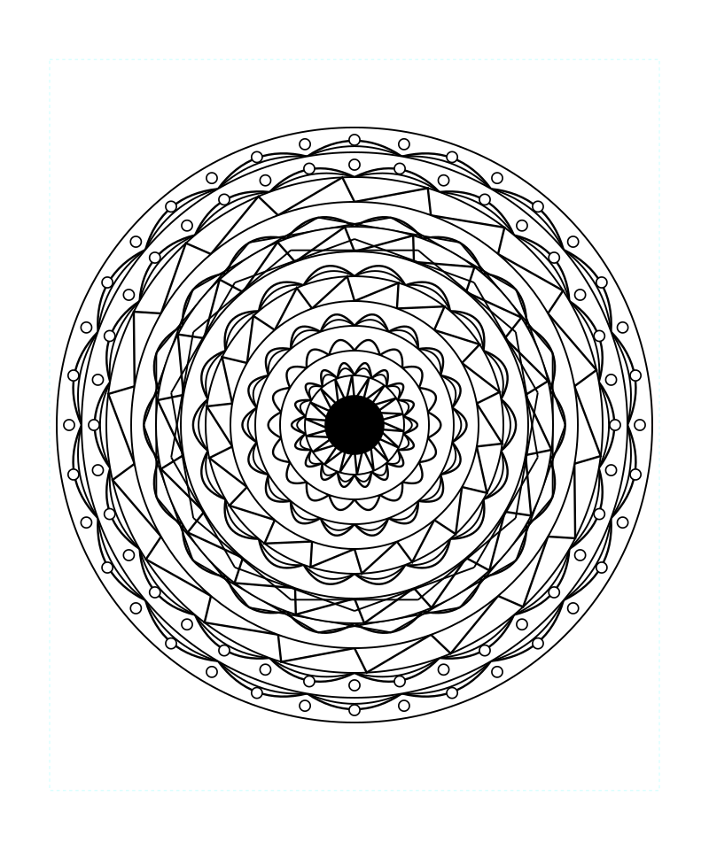 Sacred Balance Geometry Mandala Coloring Page For Relaxation