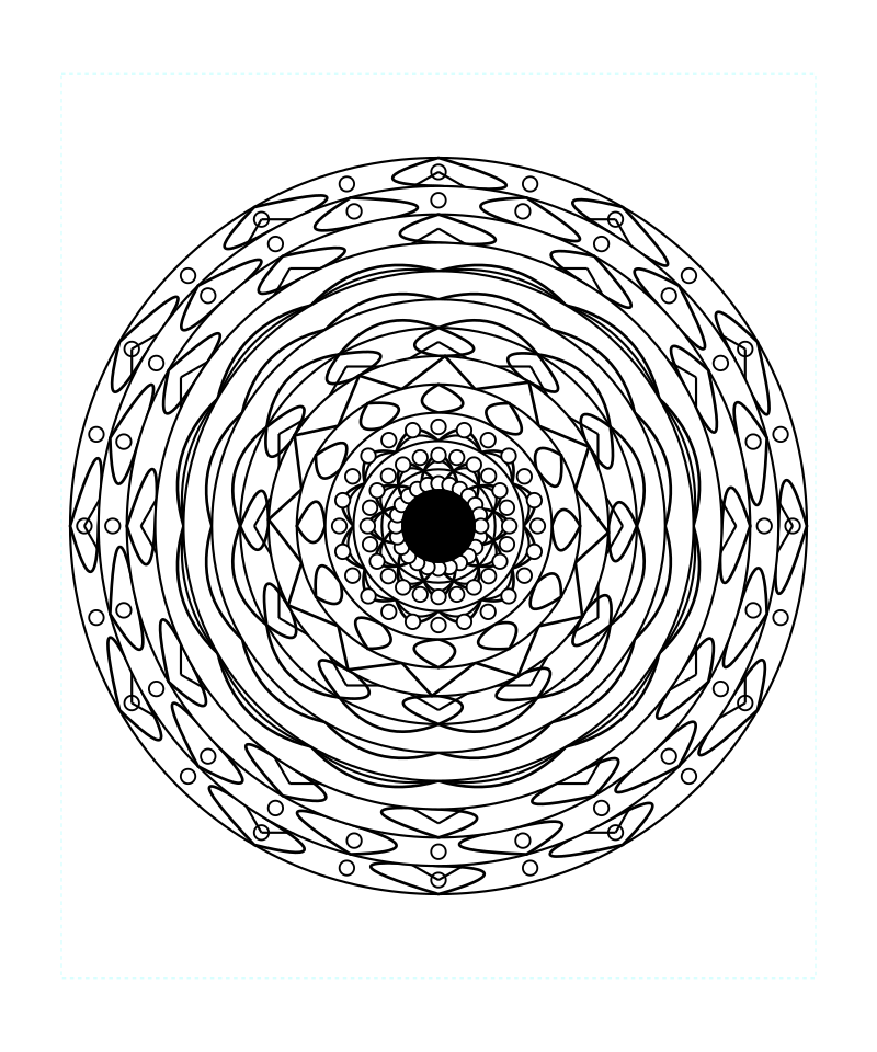 Sacred Balance Geometry Mandala Coloring Page