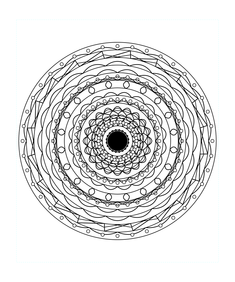 Sacred Balance Symmetry Mandala Coloring Page