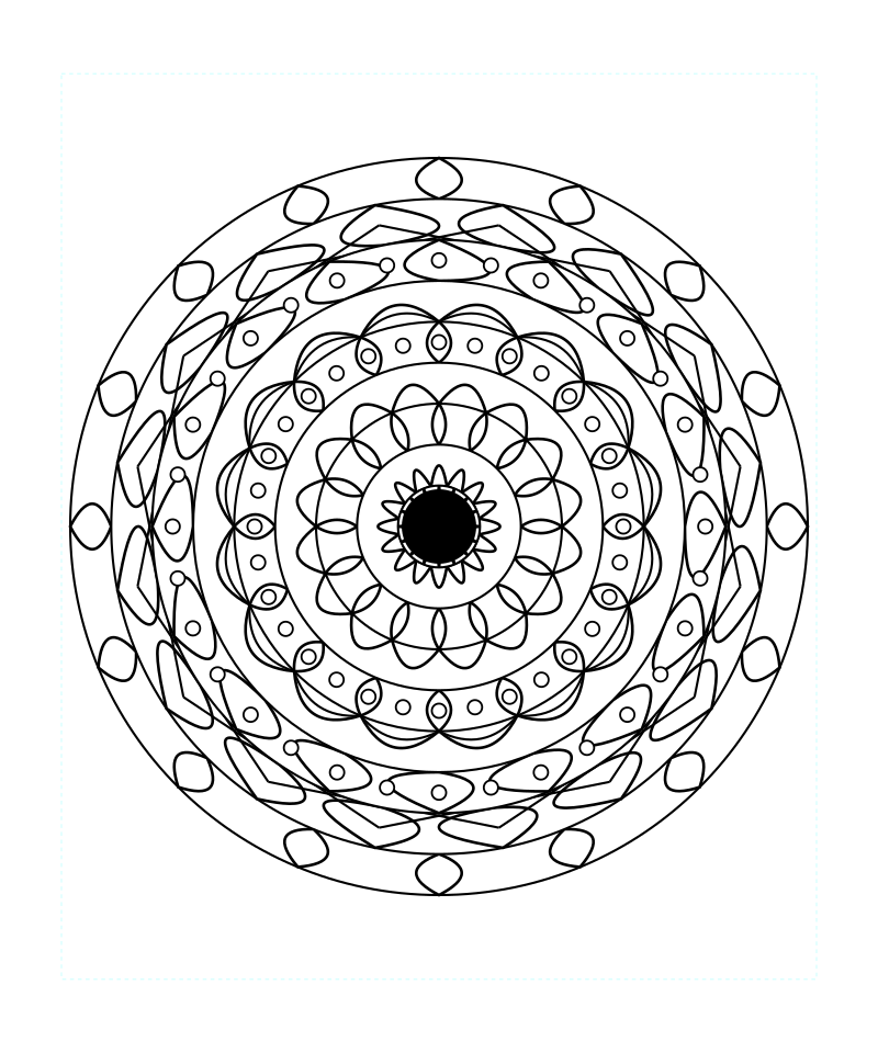 Sacred Calm Flower Mandala Coloring Page